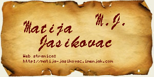 Matija Jasikovac vizit kartica